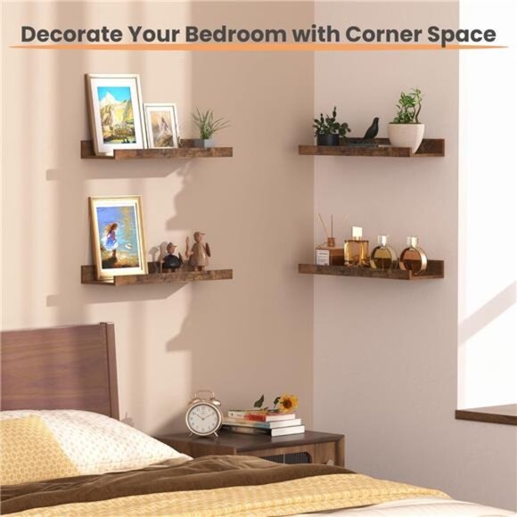 Floating Shelves for Wall, Wall Shelves for Decor Storage Set of 6 - Picture 12 of 14